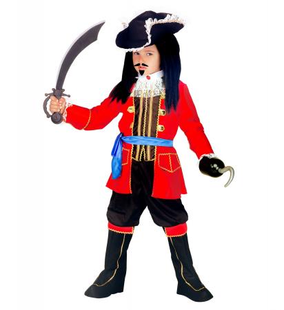 Seeräuber Pirat Coat mit Jabot, Hose mit Überstiefel, Gürtel, Hut