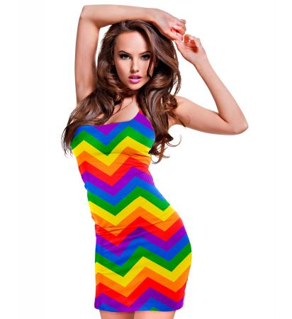 Party Kleid mit Regenbogen Muster