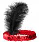 Preview: 20er Rotes Pailletten Stirnband mit Feder