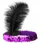 Mobile Preview: 20er Violettes Pailletten Stirnband mit Feder