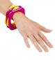 Mobile Preview: 4 Pinke und Gelbe Disko Armbänder