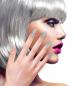 Preview: 12 selbstklebende Fingernägel Silber Glitzer