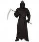 Mobile Preview: Reaper Kostüm mit Robe mit Kapuze und Maske unsichtbares Gesicht, Gürtel