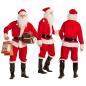 Preview: Deluxe Weihnachtsmann Set klein mit kurzem Bart, Perücke, AugenbrauenDeluxe Weihnachtsmann Mütze, Perücke, Bart, Mantel, Gürtel, Hose, Stiefelstulpen