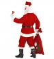 Mobile Preview: Luxus Weihnachtsmann mit Kasack, Hose, Gürtel, Hut, Stiefelüberzieher, Perücke, Bart mit Schnurrbart, Augenbrauen