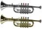Preview: Trompete Instrument mit Funktion 40cm in Gold oder Silber