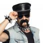 Preview: Rocker Mütze, Partybrille, Halskette, Armband und Schnurrbart