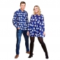 Preview: Weihnachts Hemden mit Schneemann Druck in Blau