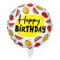Preview: Folienballon Fruit 'Happy Birthday' zweiseitig (45 cm)