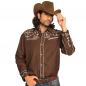 Mobile Preview: Authentisches Cowboy Hemd Braun mit Stickereien