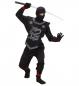Mobile Preview: Schwarzer Ninja Oberteil mit Bändern, Hose mit Bändern, Brustschutz, Maske