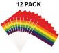 Preview: 12 Stück Regenbogen Handflaggen 30 x 17 cm