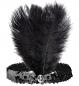 Preview: 20er Schwarzes Stirnband aus Pailletten mit Juwel