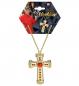 Mobile Preview: Goldene Halskette mit Kreuz und Edelsteinen