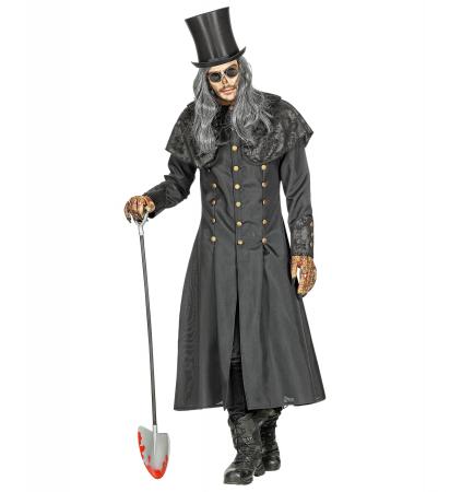 Undertaker Totengräber Kostüm mit Mantel mit Kragen Nicht zum Lieferumfang gehört Schippe, Perücke, Hut, Brille und Handschuhe. ​​​​​​​Diese Artikel gibt es im Shop als Zubehör.