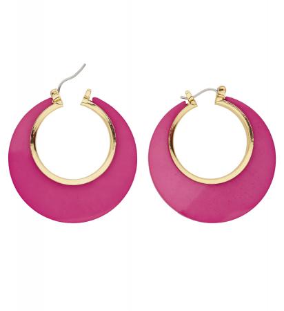 Pink Goldene Disko Ohrringe