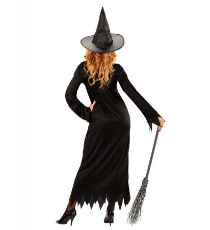 Schwarze Hexe Damen Kostüm mit Kleid, Gürtel