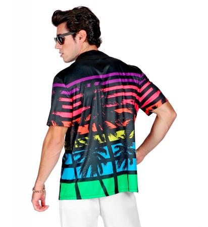 80er Miami Style Hemd mit Palmendruck