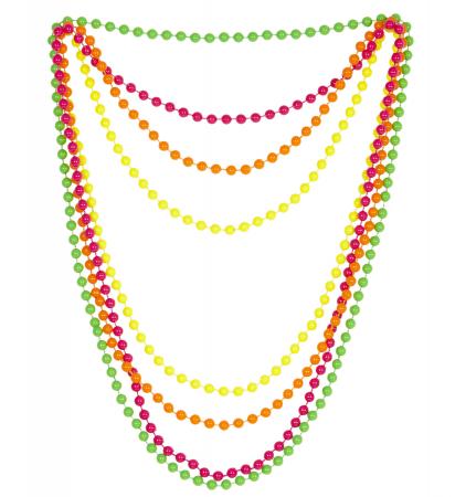 4 Neon Farbende Perlenketten als Set