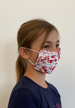 Kinder Schutzmasken in Rot Weiss bis 12 Jahre