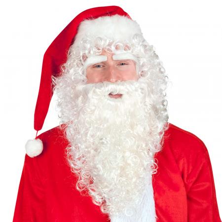 Deluxe Weihnachtsmann Set mit Bart, Perücke, Augenbrauen