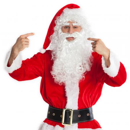 Deluxe Weihnachtsmann Set mit Bart, Perücke, Augenbrauen