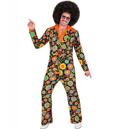 70er Jahre Anzug Colorful Flowers mit Jacke und Hose