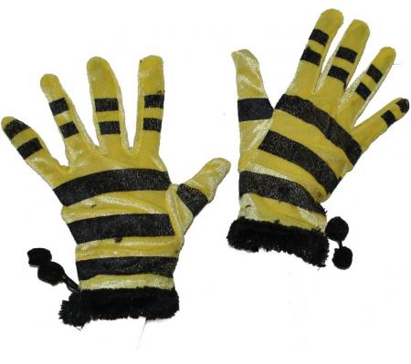 Handschuhe Biene kurz Schwarz-Gelb