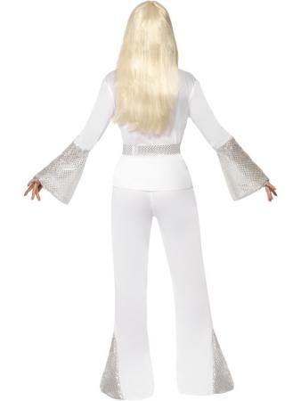 70er ABBA Disco Lady Kostüm mit Oberteil, Hose und Gürtel