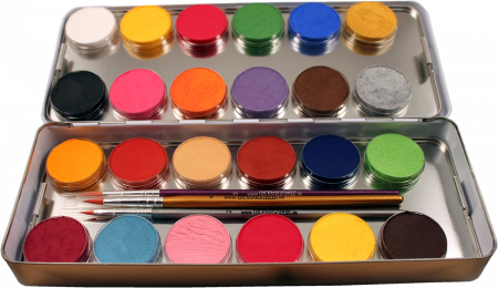 Schmink Palette mit 24 Farben und Glitzer Make-Up-Set bunt