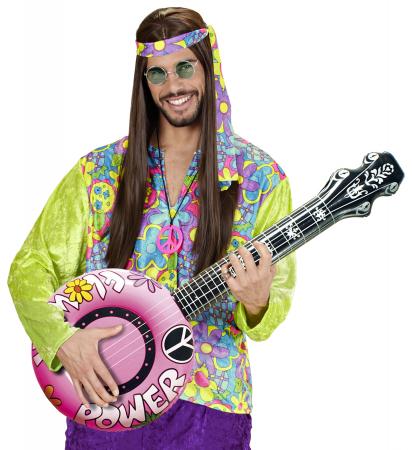 aufblasbare Hippie Banjo Rosa 100 cm