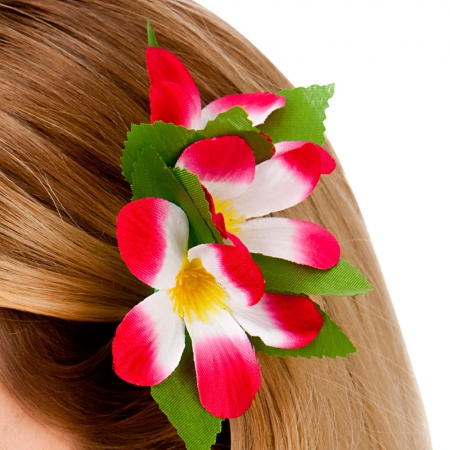 Hawai Blüte Haarschmuck Haarclip in Hot Pink