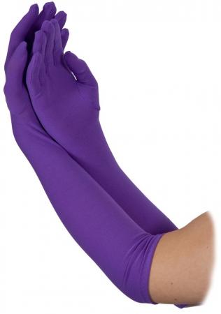 Purple lange Handschuhe Satin 43 cm