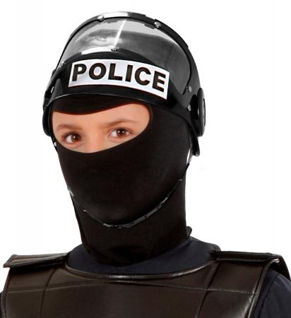 Polizei Einsatz Helm aus Hart Plastik Schwarz