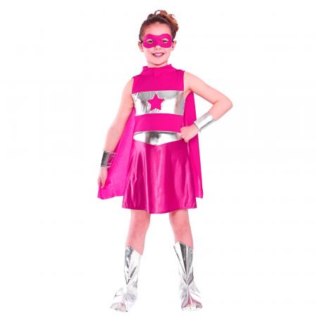 Super Hero Superheldin Kinderkostüm Pink