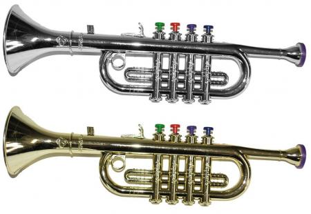 Trompete Instrument mit Funktion 40cm in Gold oder Silber