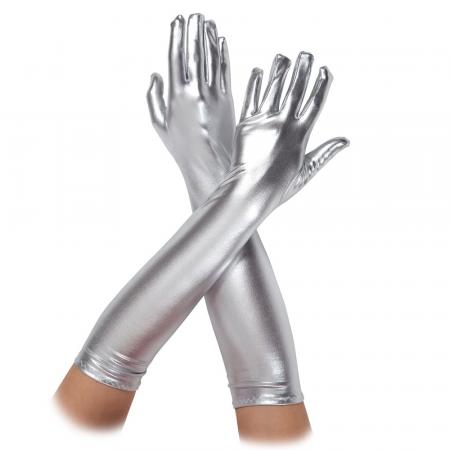 Lange Handschuhe 44cm in Silber