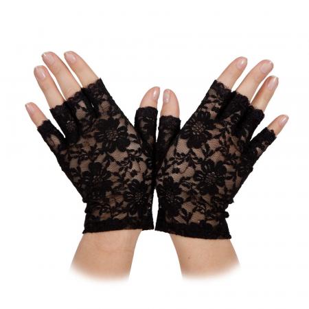 Fingerlose kurze Spitzen Handschuhe