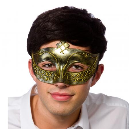 Gladiator Römer Maske in Antik Gold