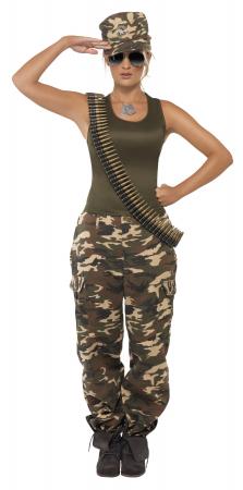 Kampfsoldatin Camouflage Kostüm
