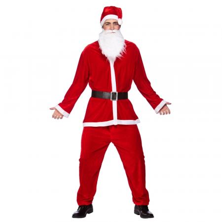 Velour Nikolaus Weihnachtsmann Kostüm
