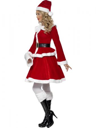 Miss Santa Weihnachtsfrau Damen-Kostüm rot-weiss