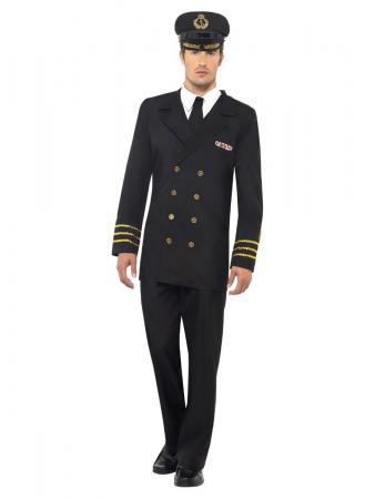 Navy Officer Männer Kostüm schwarz