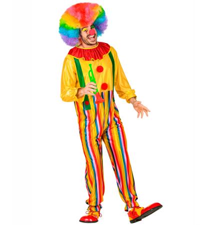 Zirkus Clown mit Kostüm mit Kragen und Hosenträger
