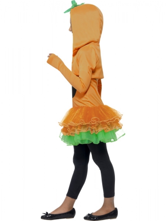 Kürbis Halloween-Kinder-Kostüm orange-schwarz