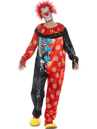 Tag des toten Clown Kostüm mit Overall & Maske
