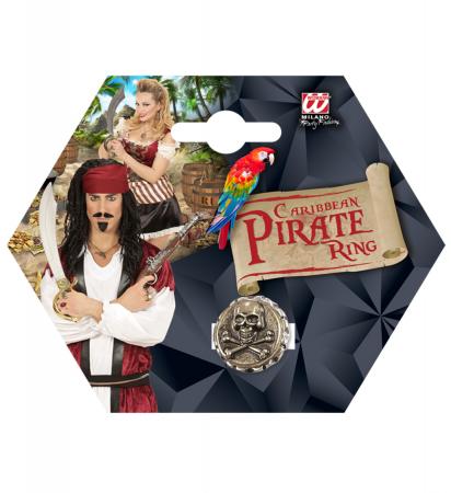 Piraten Ring mit Totenkopf und gekreuzten Knochen