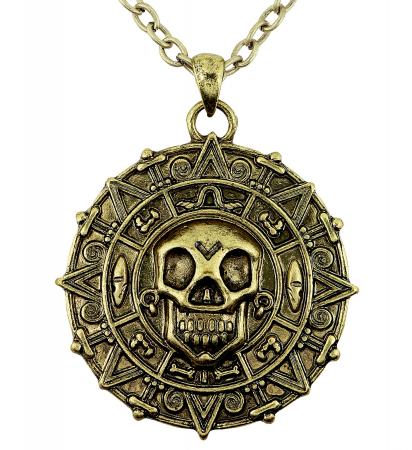 Piraten Halskette mit Totenkopf Kompass