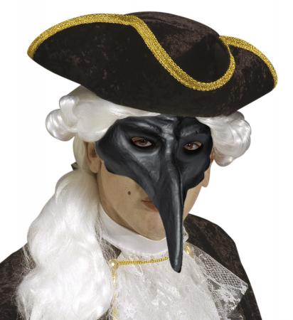 Schwarze Venezianische Maske Pestdoktor