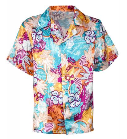 Hawai Hemd aus Satin mit Muster